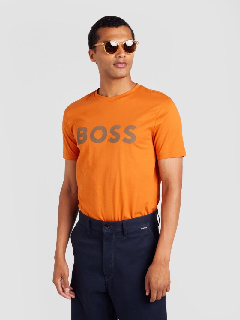 BOSS Tricou 'Thinking 1'  pământiu / portocaliu preţ