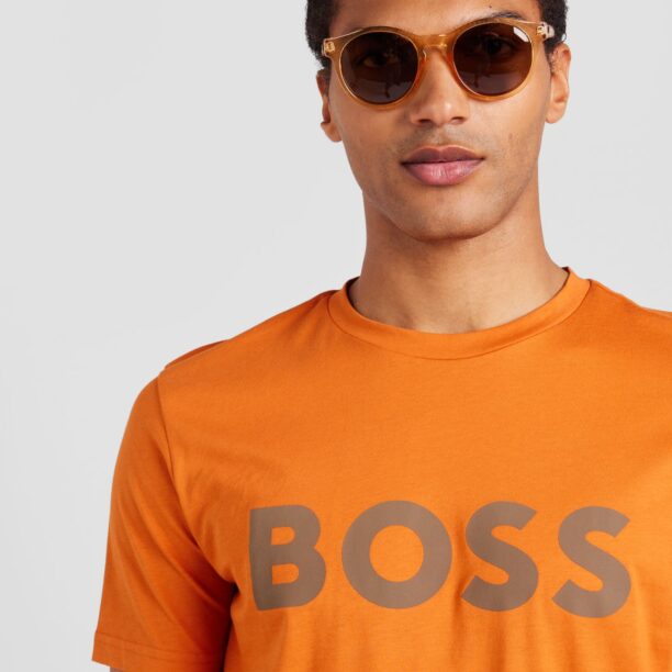 Preţ BOSS Tricou 'Thinking 1'  pământiu / portocaliu