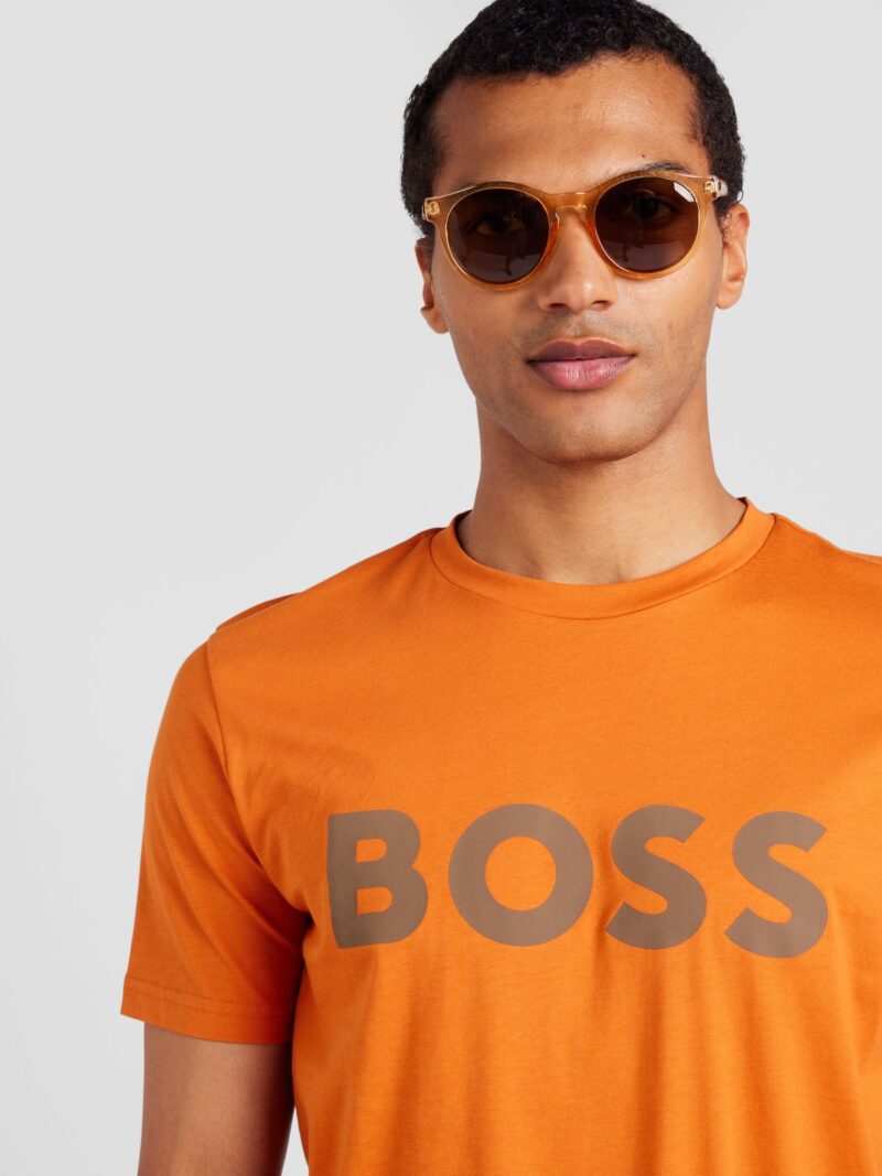 Preţ BOSS Tricou 'Thinking 1'  pământiu / portocaliu