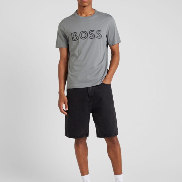 Cumpăra BOSS Tricou  gri / negru