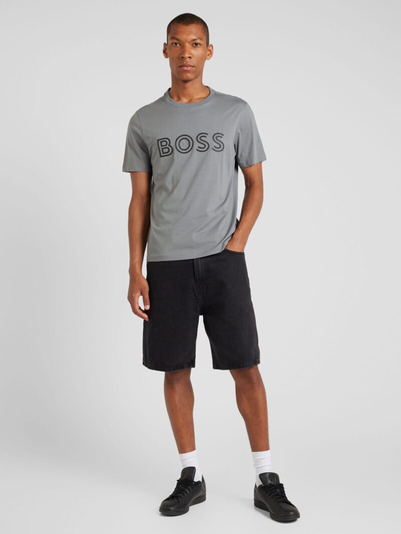 Cumpăra BOSS Tricou  gri / negru