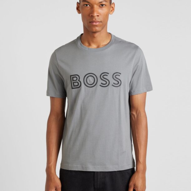 BOSS Tricou  gri / negru