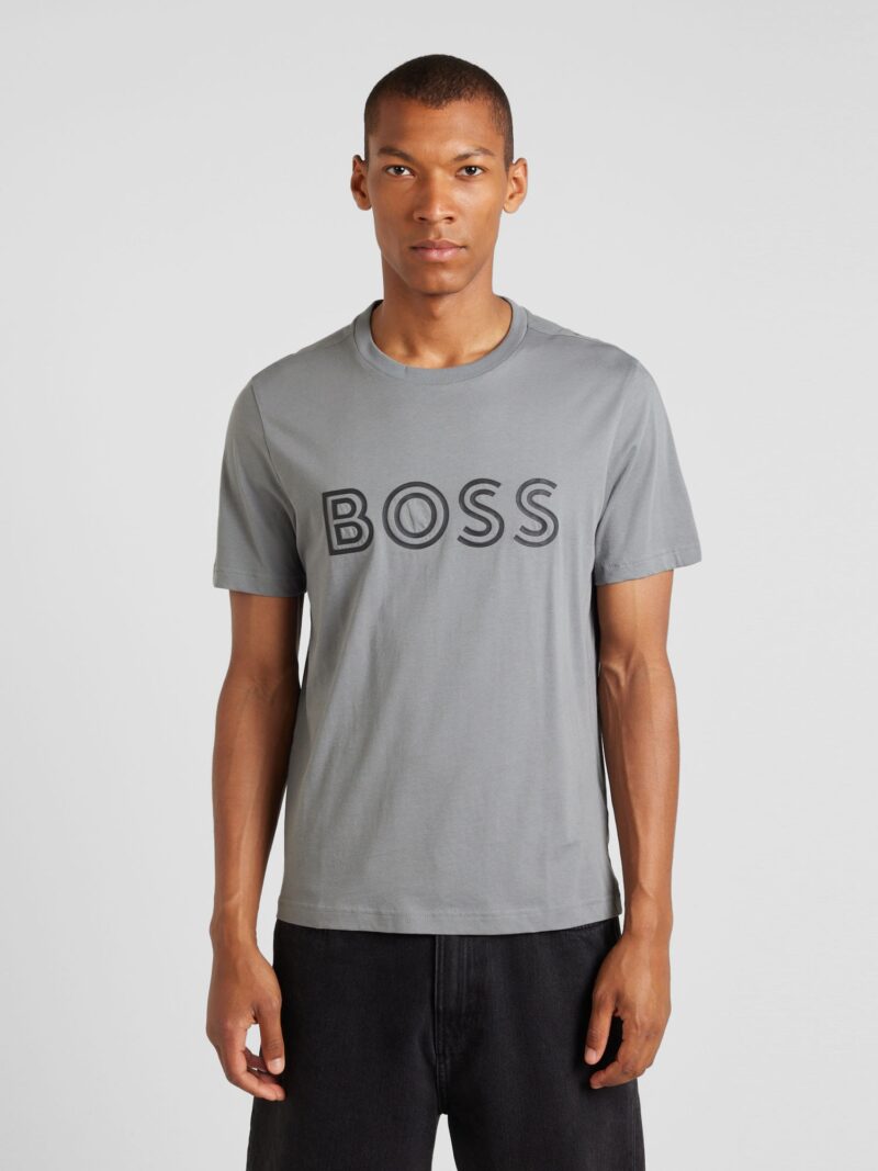 BOSS Tricou  gri / negru