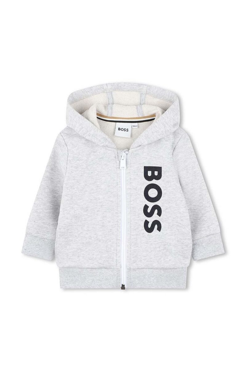 BOSS bluza bebe culoarea gri