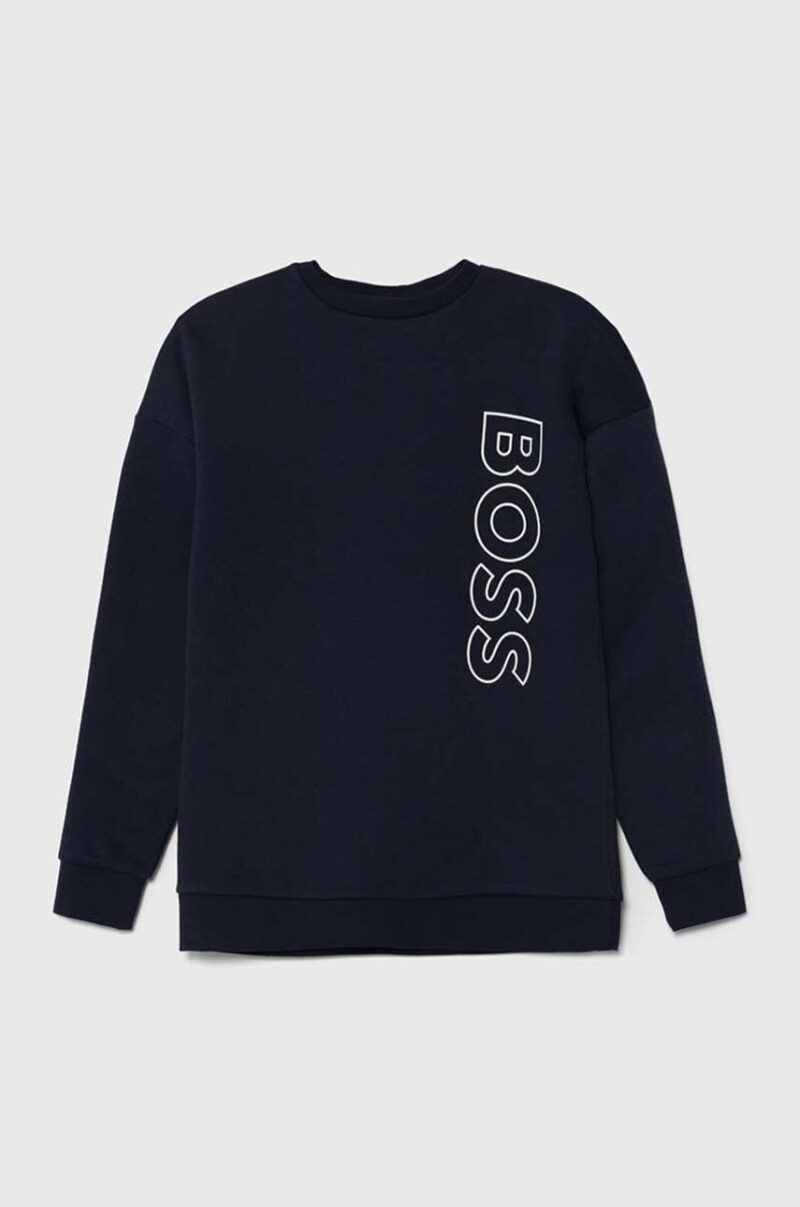 BOSS bluza copii culoarea albastru marin