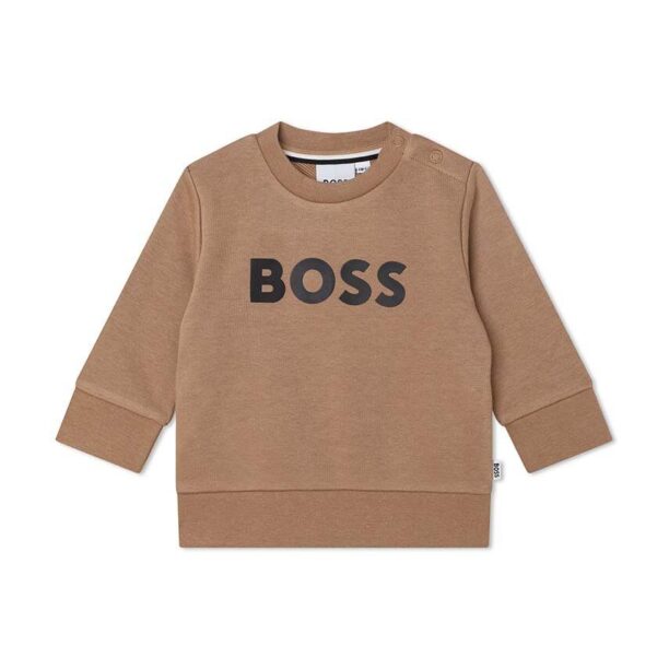 BOSS bluza copii culoarea bej