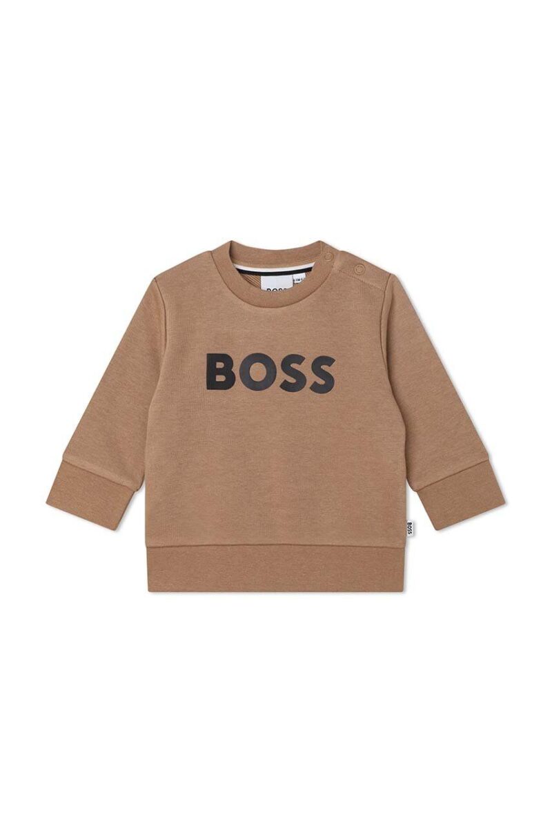 BOSS bluza copii culoarea bej