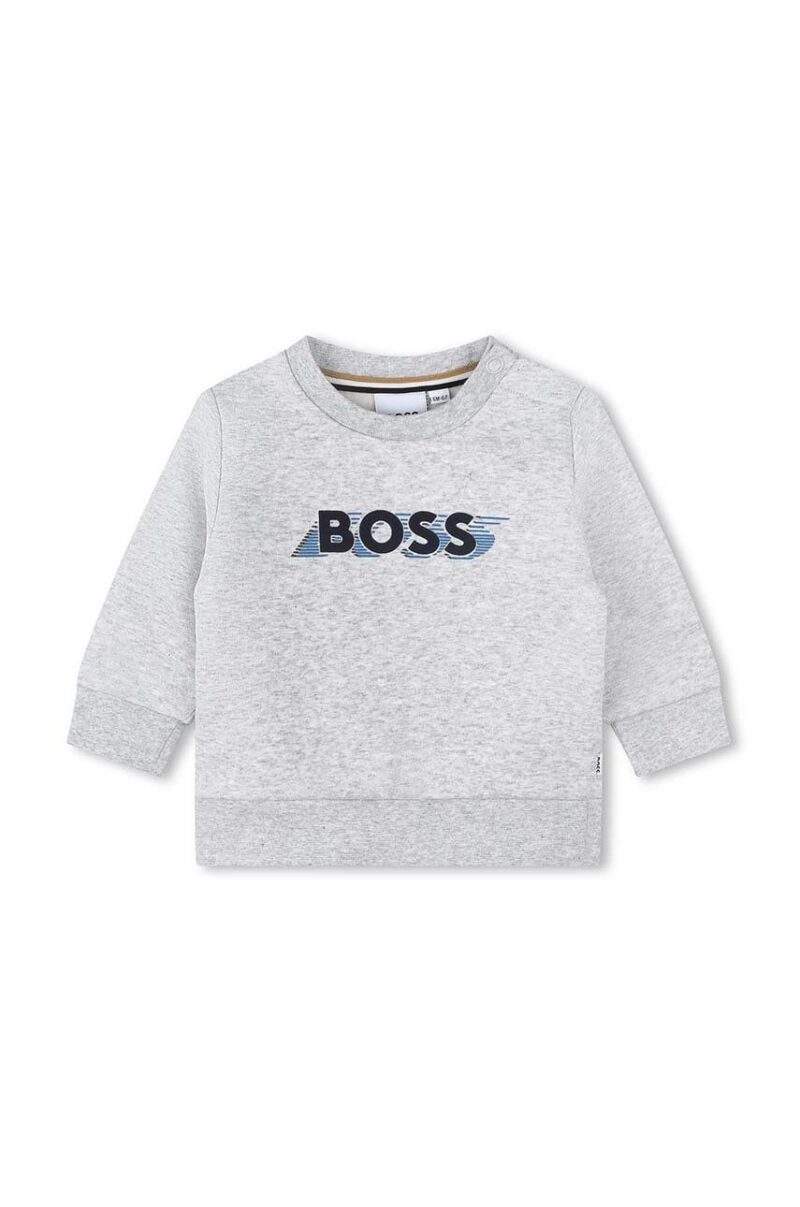 BOSS bluza copii culoarea gri