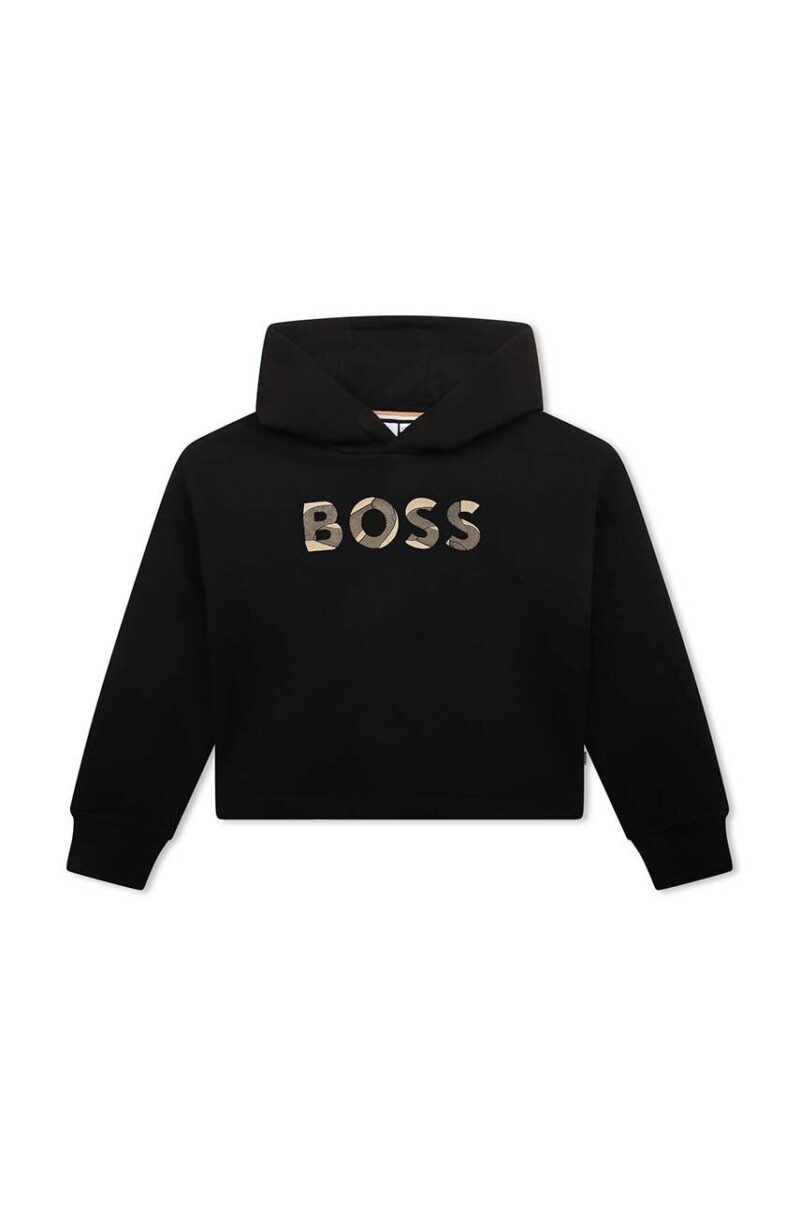 BOSS bluza copii culoarea negru