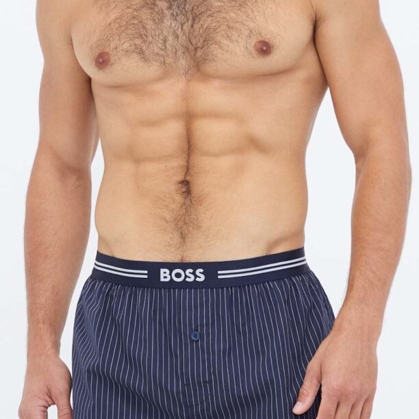 BOSS boxeri de bumbac 3-pack culoarea albastru marin preţ