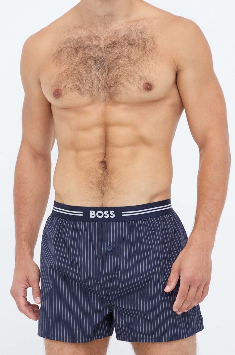 BOSS boxeri de bumbac 3-pack culoarea albastru marin preţ