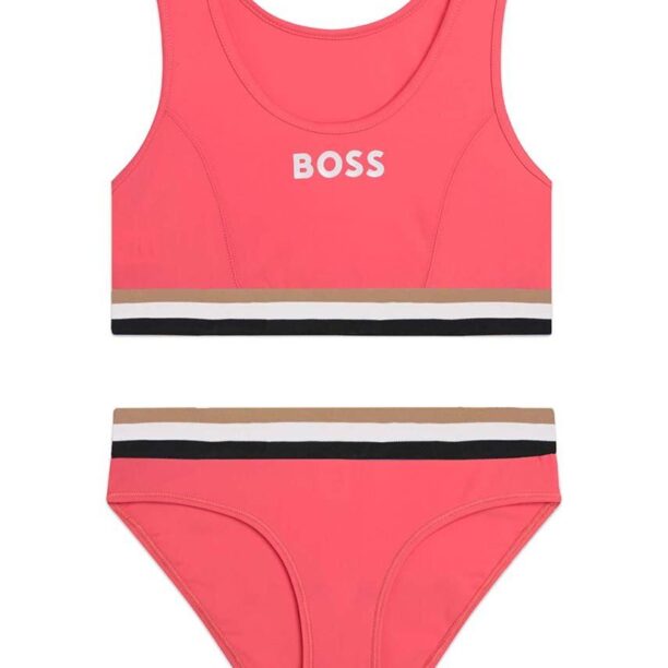 BOSS costum de baie pentru copii din două piese culoarea rosu