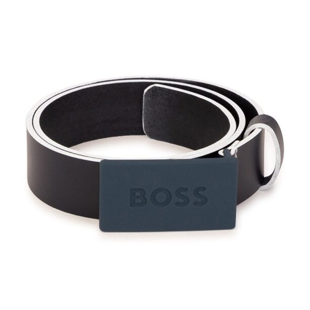 BOSS curea de piele pentru copii culoarea albastru marin