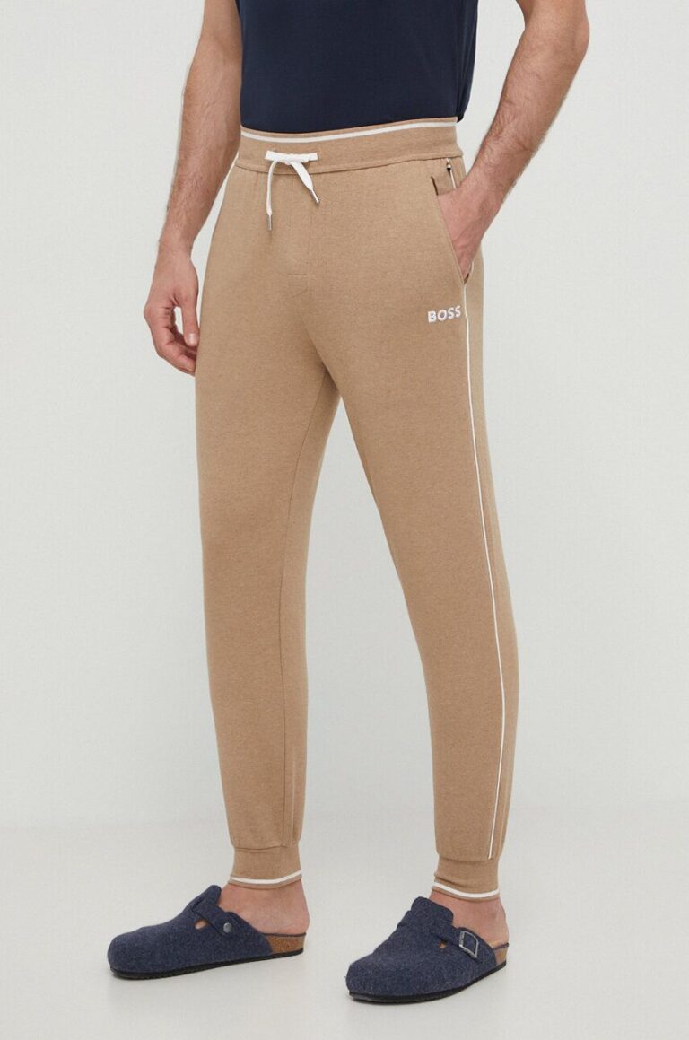 BOSS pantaloni de lounge culoarea bej