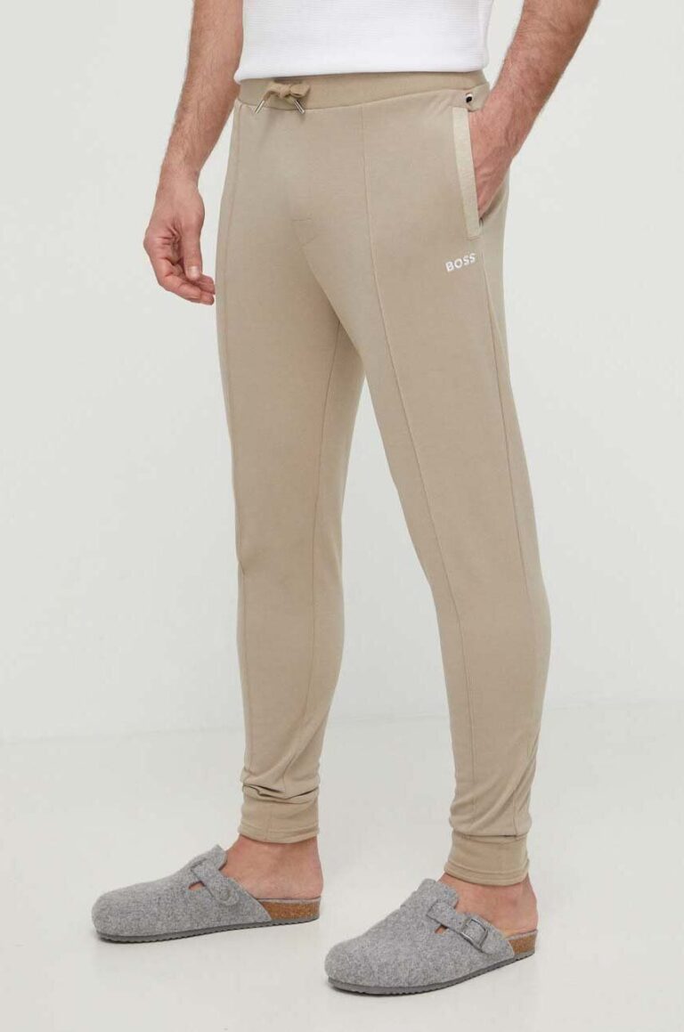 BOSS pantaloni de trening culoarea bej