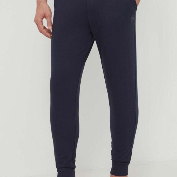 BOSS pantaloni de trening din bumbac culoarea bleumarin