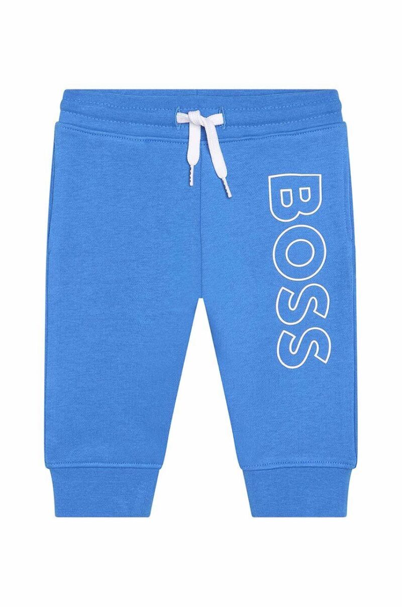 BOSS pantaloni de trening pentru copii culoarea albastru marin