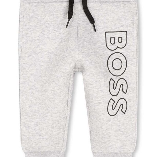 BOSS pantaloni de trening pentru copii culoarea gri