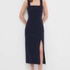 BOSS rochie culoarea bleumarin