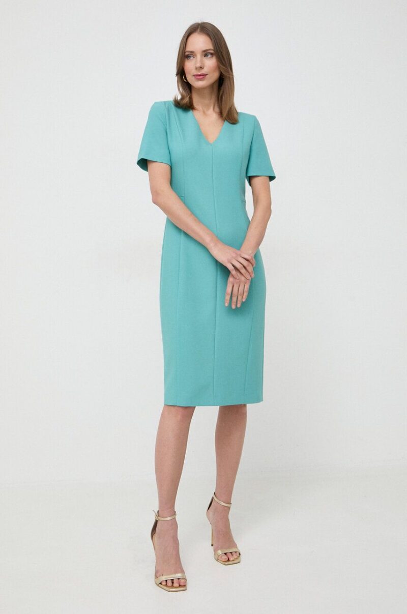 BOSS rochie culoarea verde