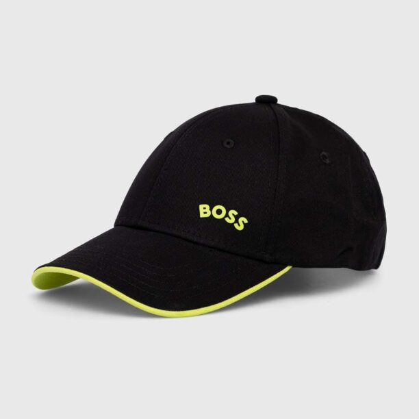 BOSS șapcă de baseball din bumbac BOSS GREEN culoarea negru