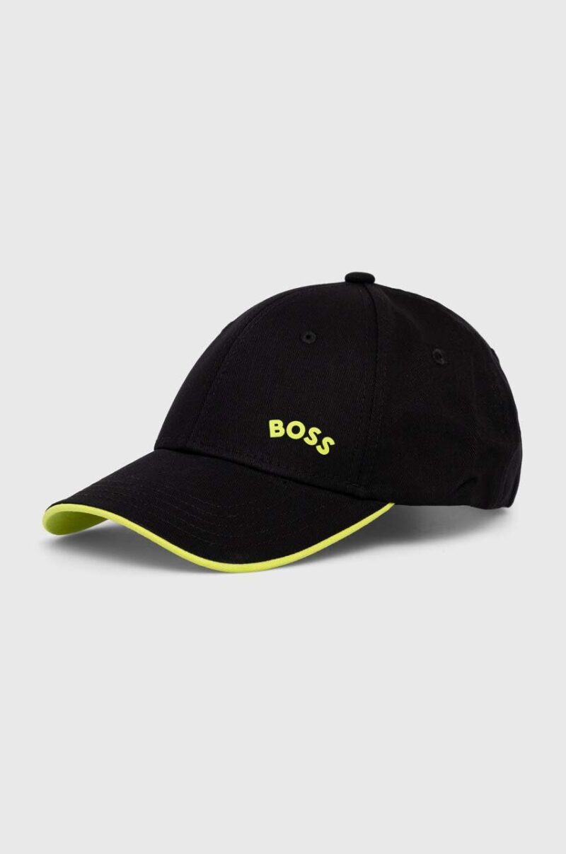 BOSS șapcă de baseball din bumbac BOSS GREEN culoarea negru