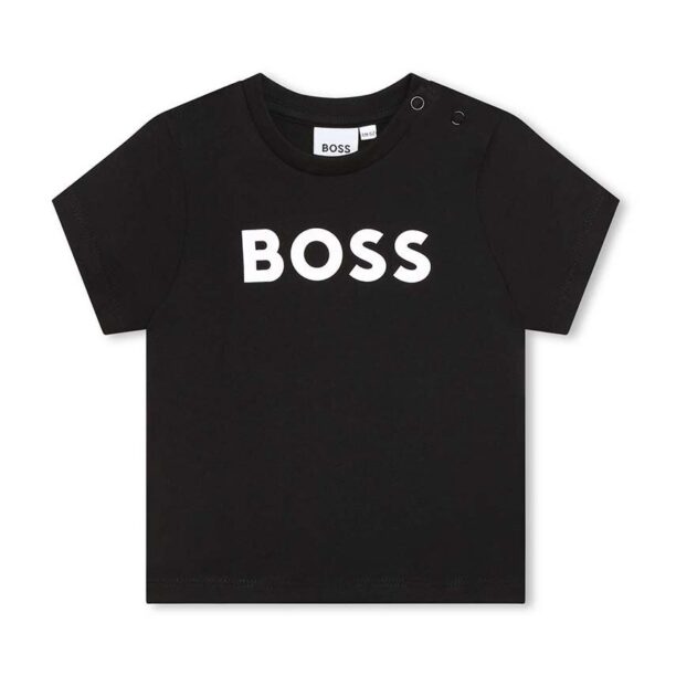 BOSS tricou de bumbac pentru copii culoarea negru