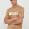 BOSS tricou din bumbac culoarea bej