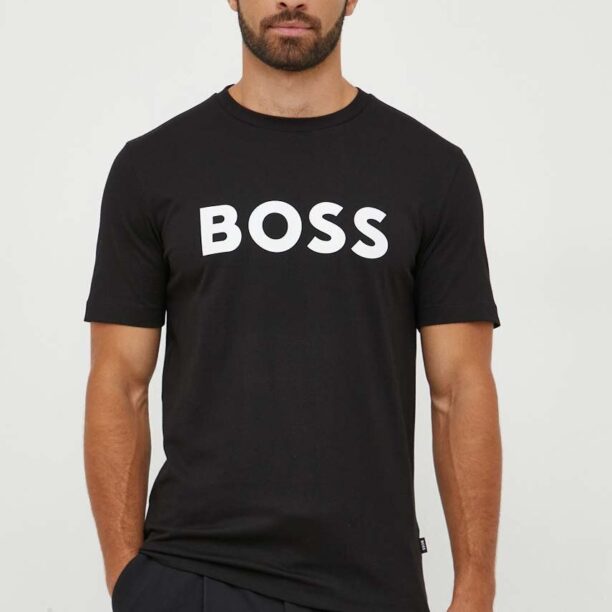 BOSS tricou din bumbac culoarea negru