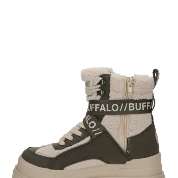 BUFFALO Botine 'Aspha Com1'  kaki / alb murdar