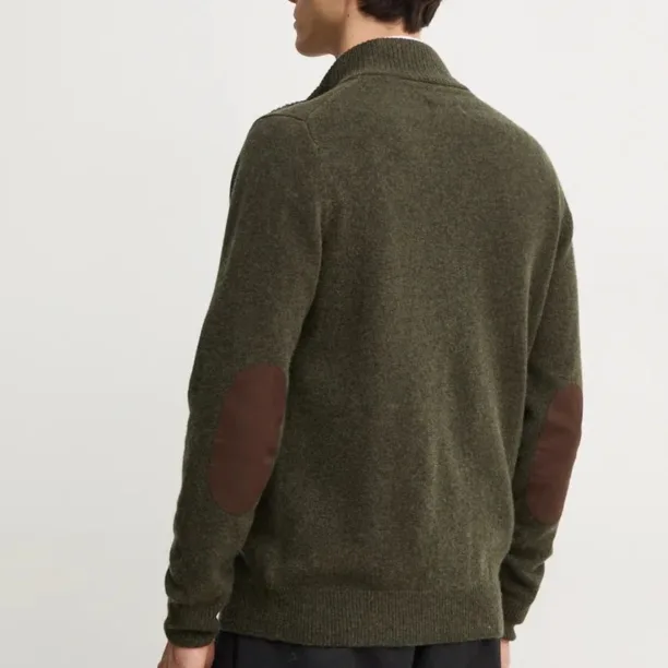 Barbour cardigan din lana culoarea verde preţ