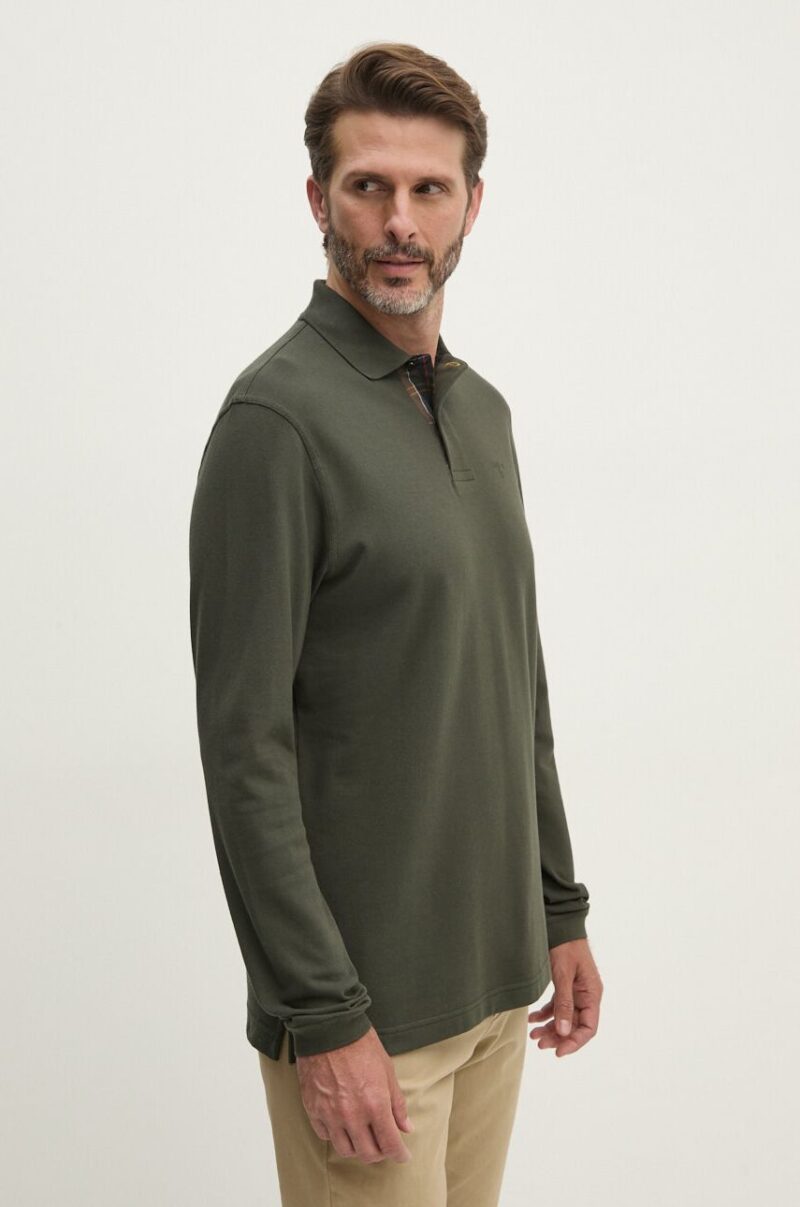 Barbour longsleeve din bumbac culoarea verde