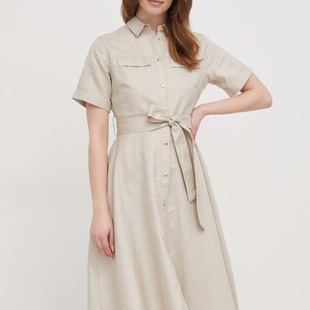 Barbour rochie din in culoarea bej