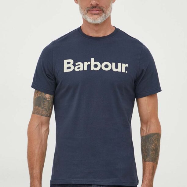 Barbour tricou din bumbac culoarea albastru marin