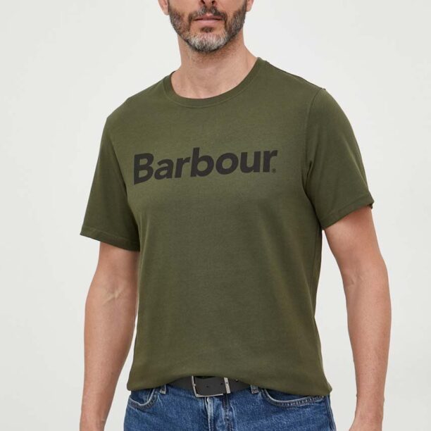 Barbour tricou din bumbac culoarea verde