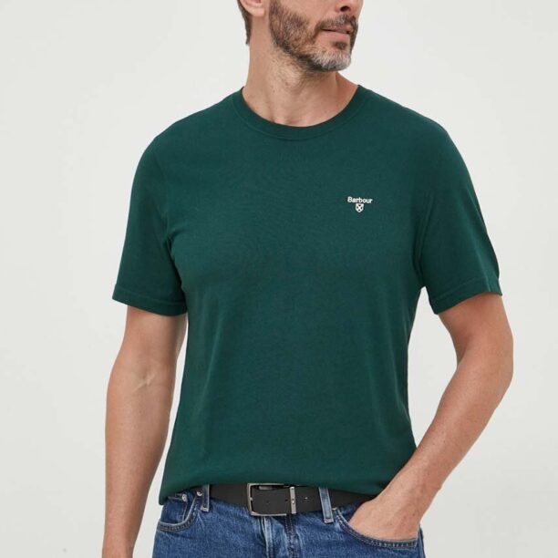 Barbour tricou din bumbac culoarea verde