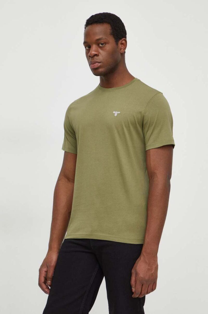 Barbour tricou din bumbac culoarea verde