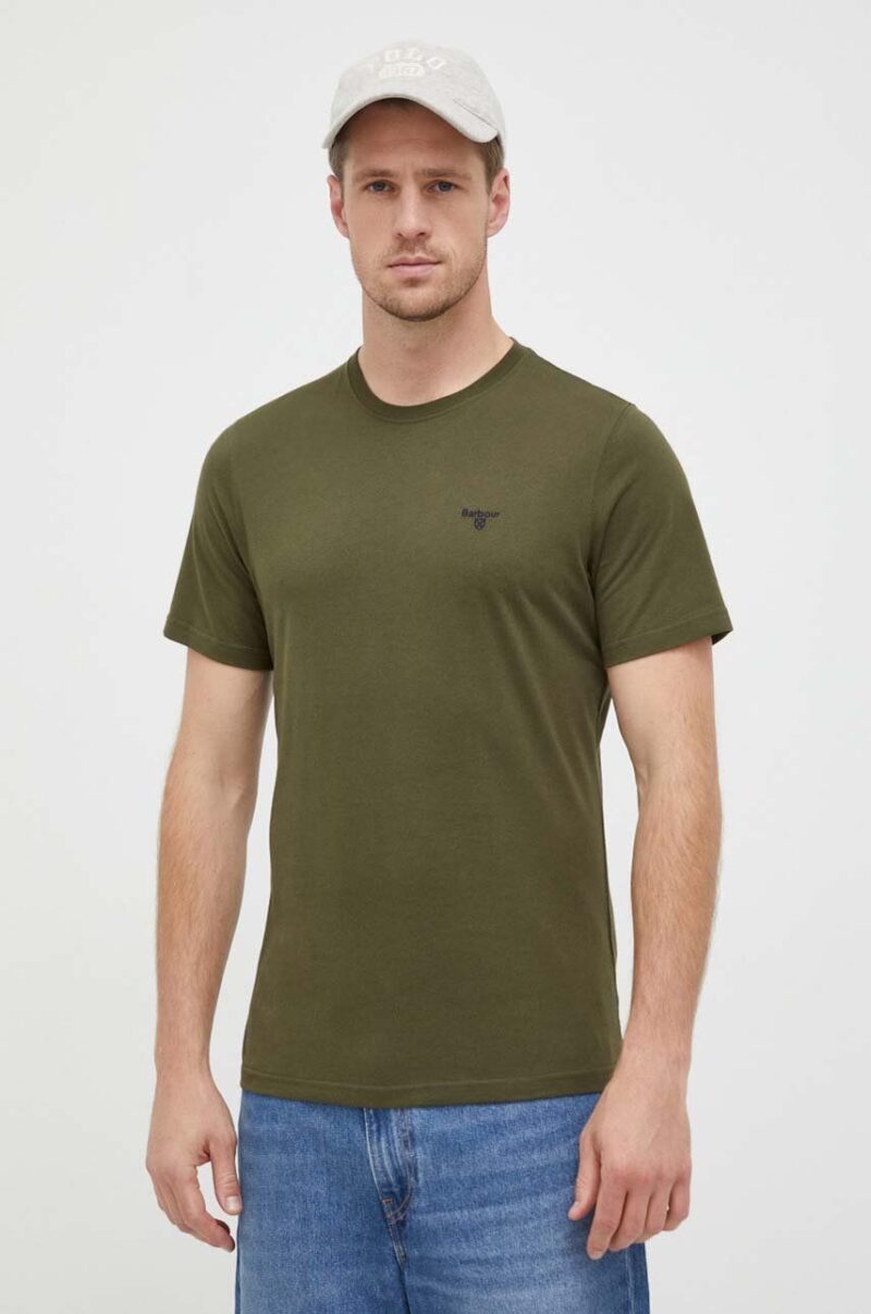 Barbour tricou din bumbac culoarea verde