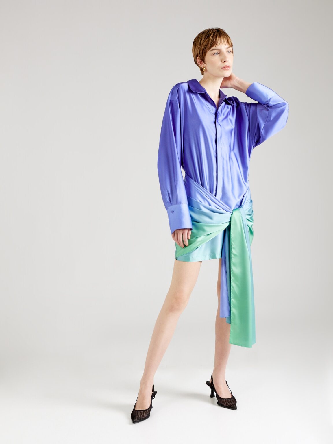 Bardot Rochie tip bluză 'MALIRA OMBRE SHIRT DRESS'  albastru / verde pastel