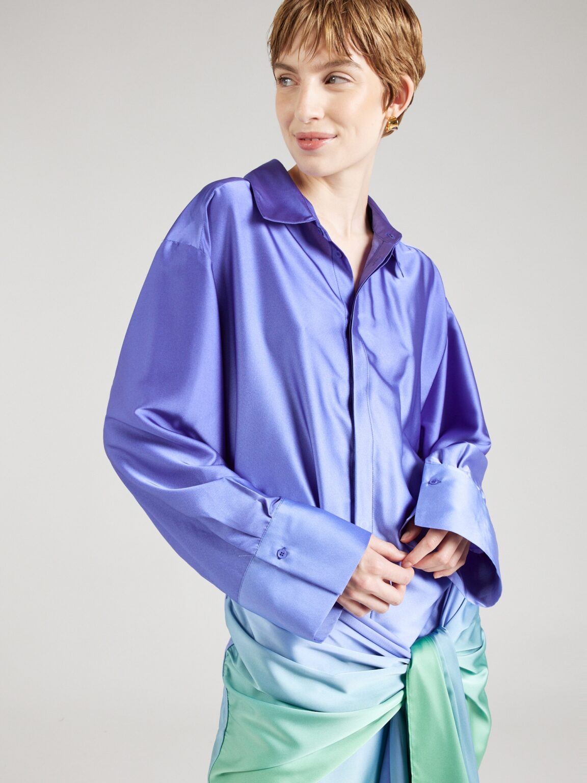 Preţ Bardot Rochie tip bluză 'MALIRA OMBRE SHIRT DRESS'  albastru / verde pastel