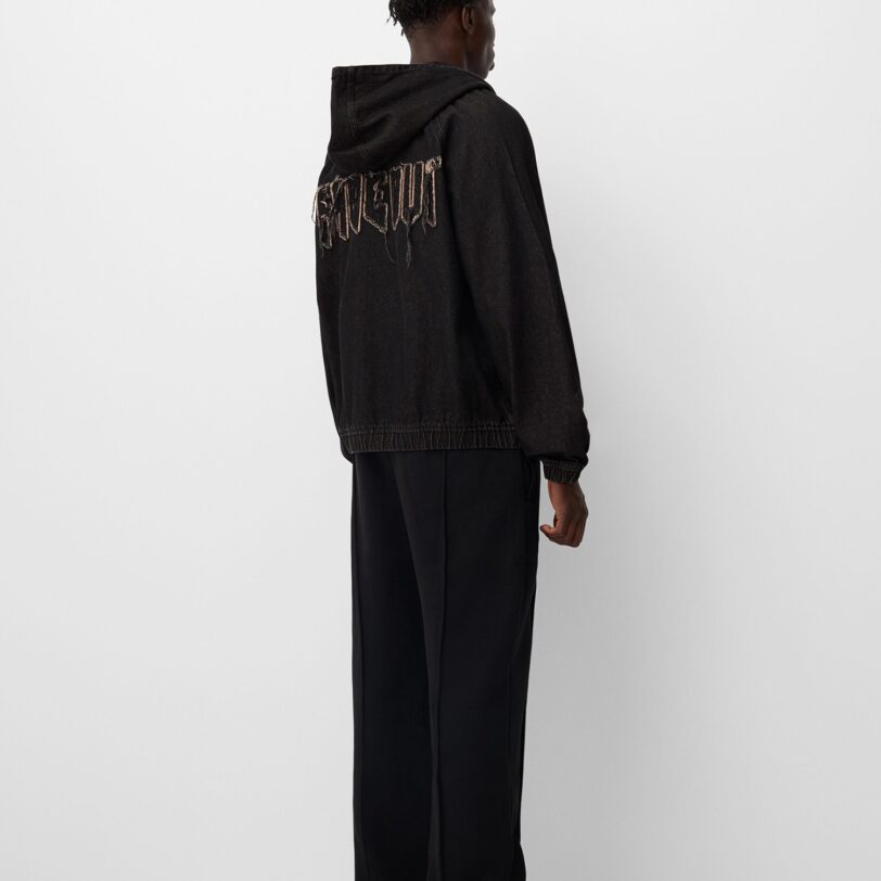 Bershka Geacă de primăvară-toamnă  bej / negru
