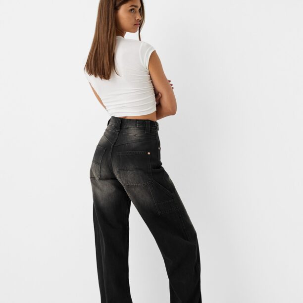 Bershka Jeans  maro deschis / negru preţ