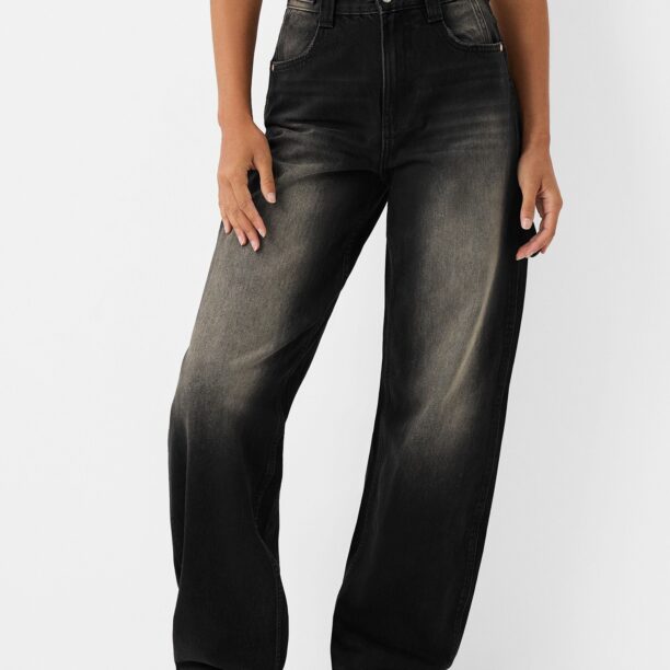 Bershka Jeans  maro deschis / negru