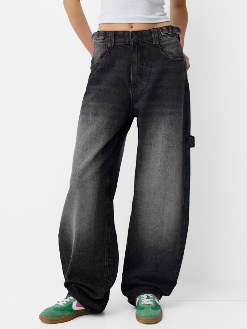 Bershka Jeans  negru denim