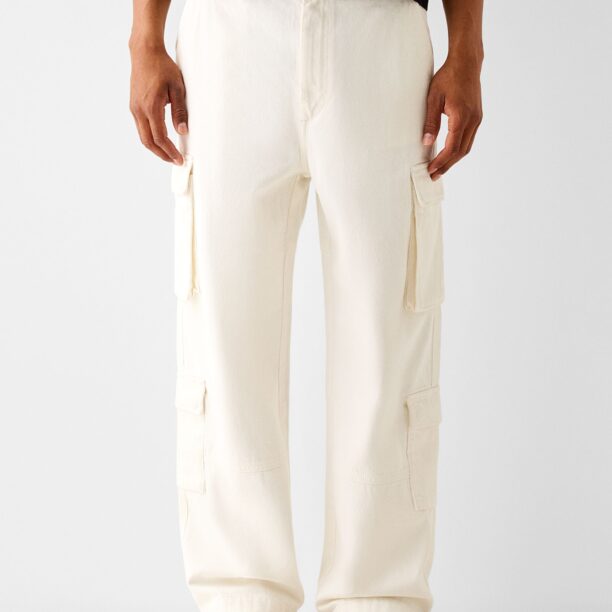 Bershka Pantaloni cu buzunare  alb murdar