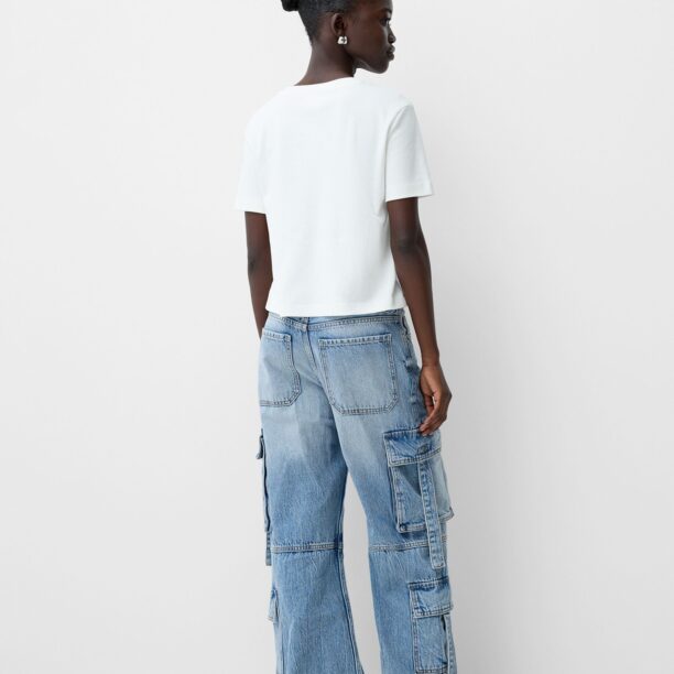 Bershka Pantaloni eleganți  albastru denim preţ