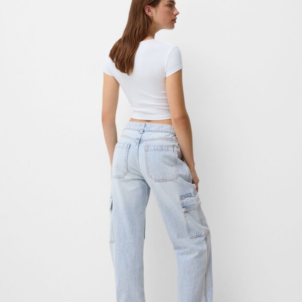 Bershka Pantaloni eleganți  albastru denim preţ