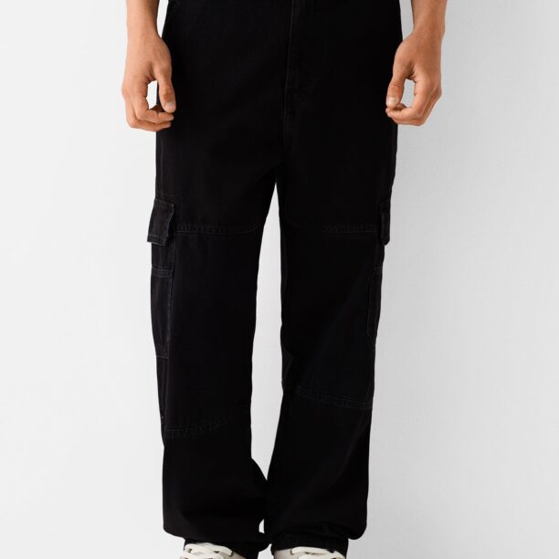 Bershka Pantaloni eleganți  negru denim