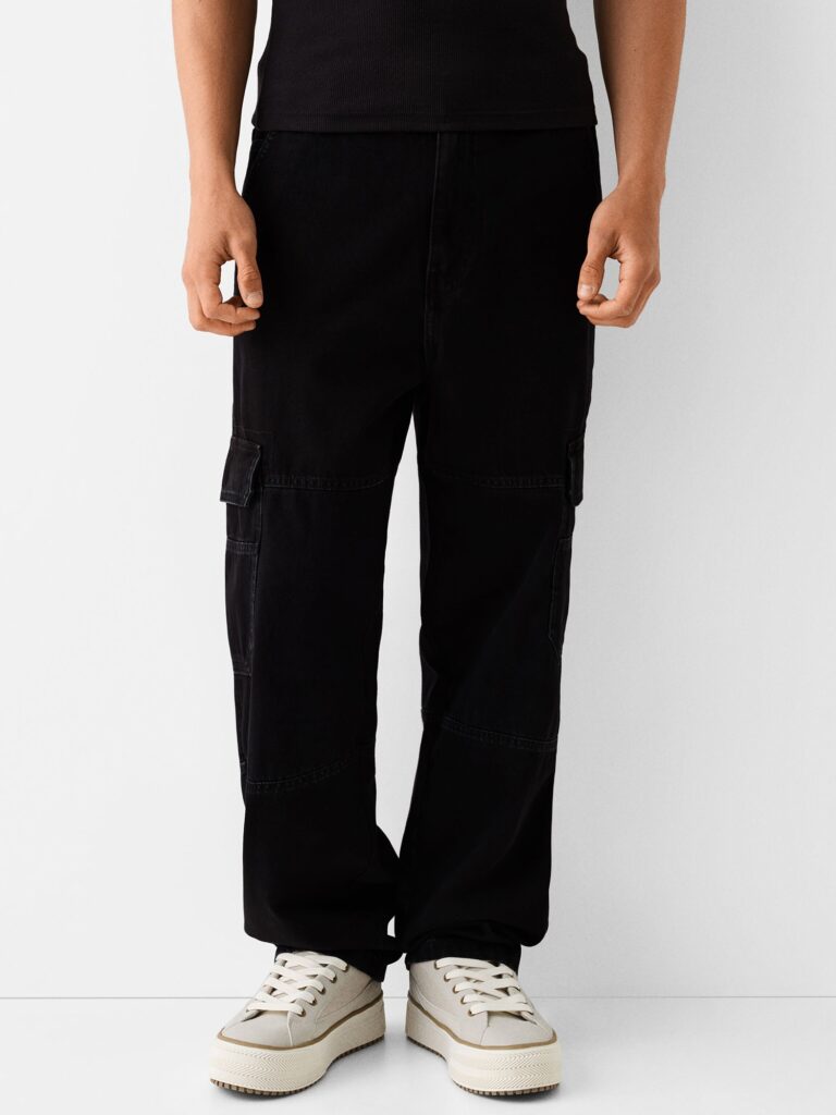 Bershka Pantaloni eleganți  negru denim