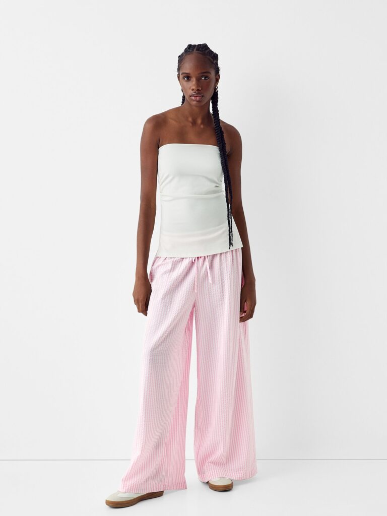 Cumpăra Bershka Pantaloni  roz pitaya / roz pastel